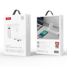 СЗУ-адаптер XO L128 120W (1USB) + кабель Type-C (Белый)